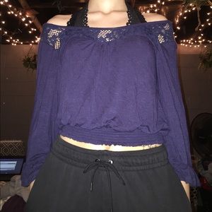 Dark Blue Crop Top